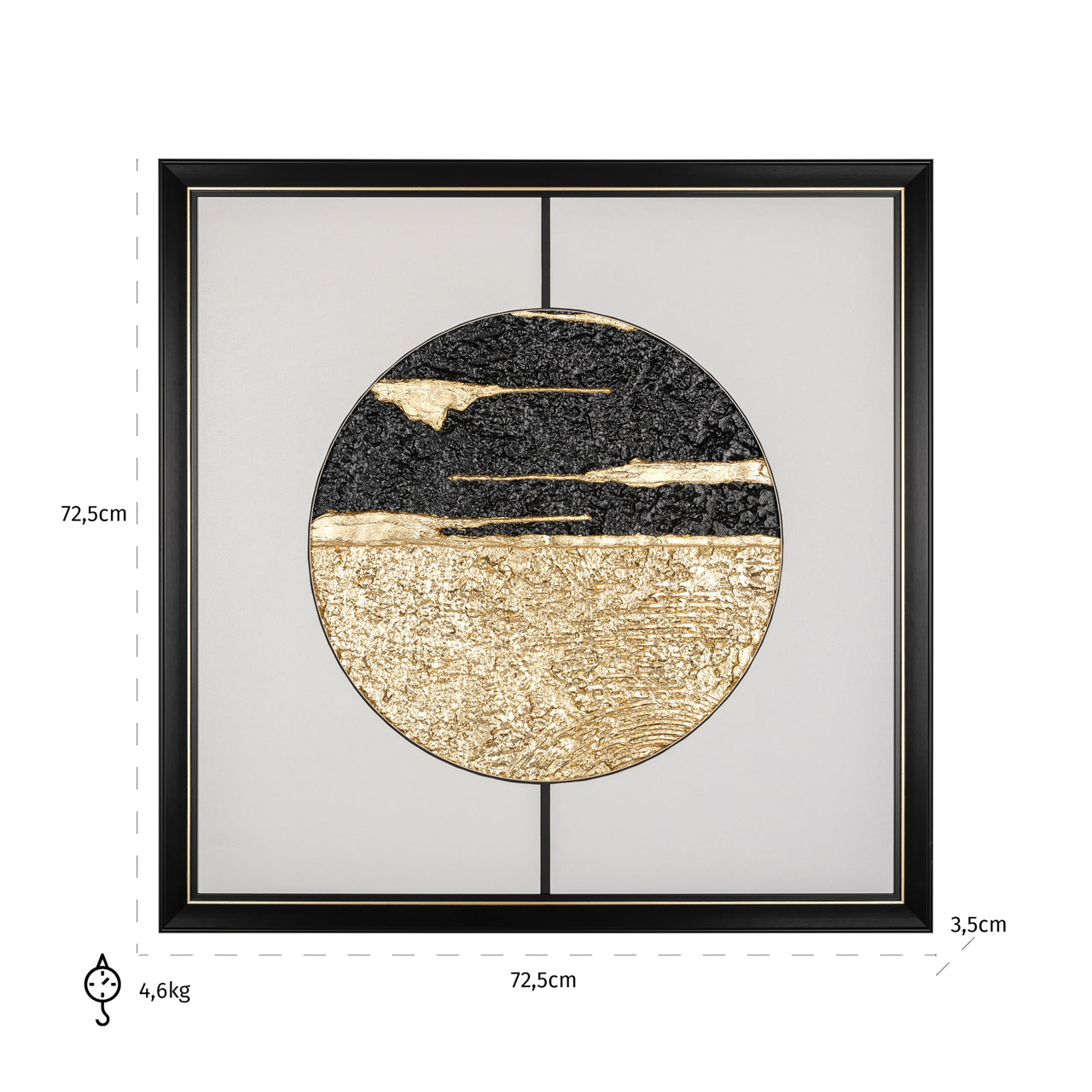 Wall art Moon black/gold