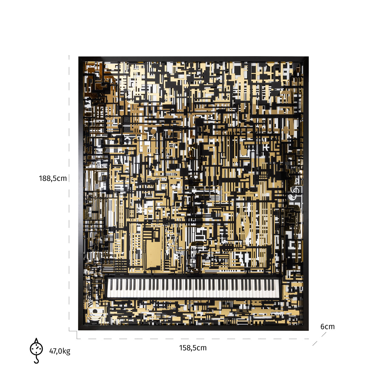 Wall art Wibi black/gold
