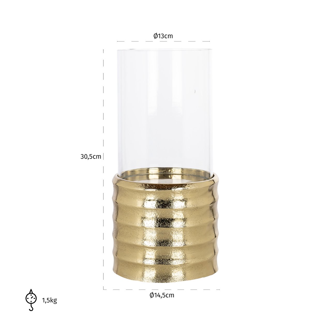 Hurricane light Bodil gold small