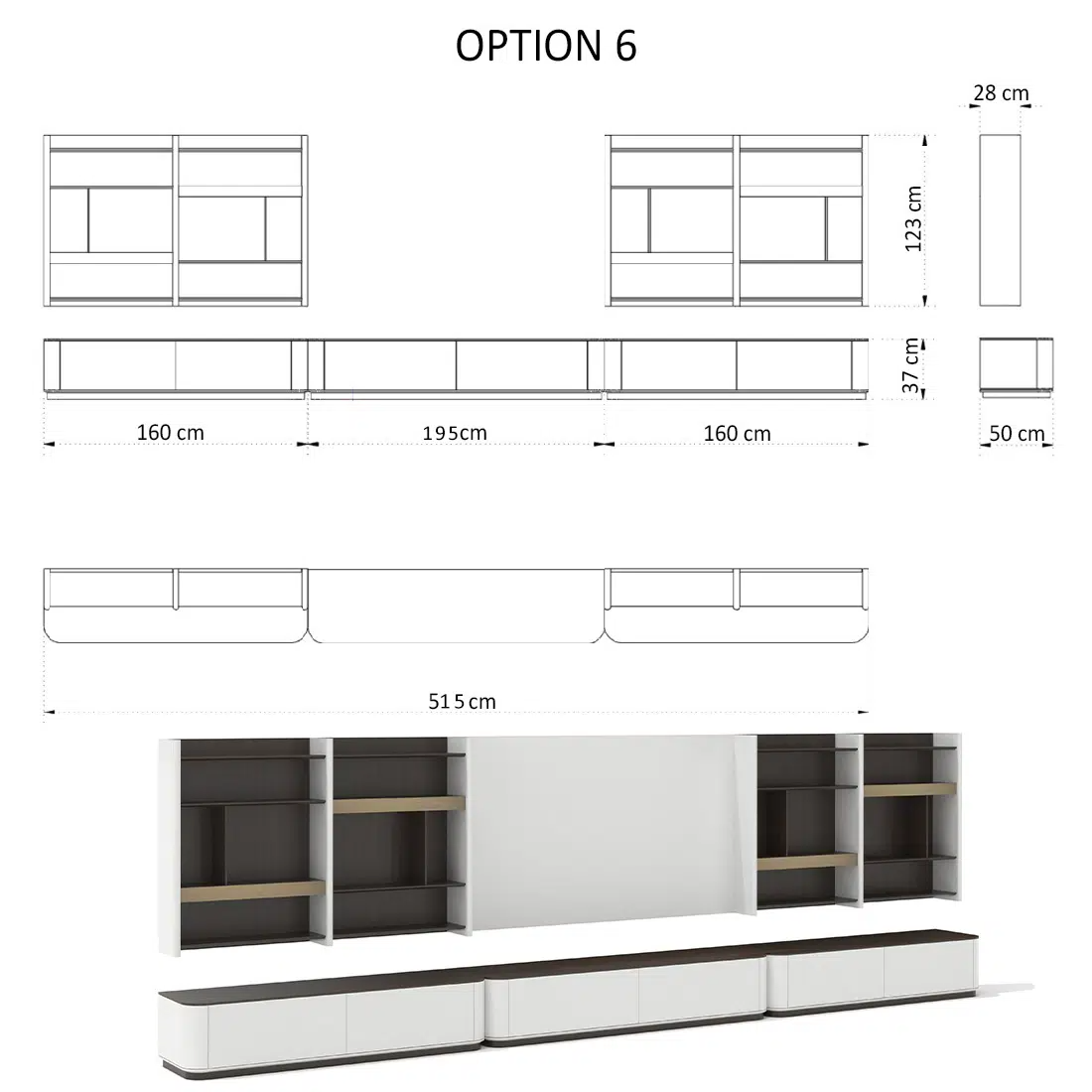 TV-Möbel Bloom Option 6