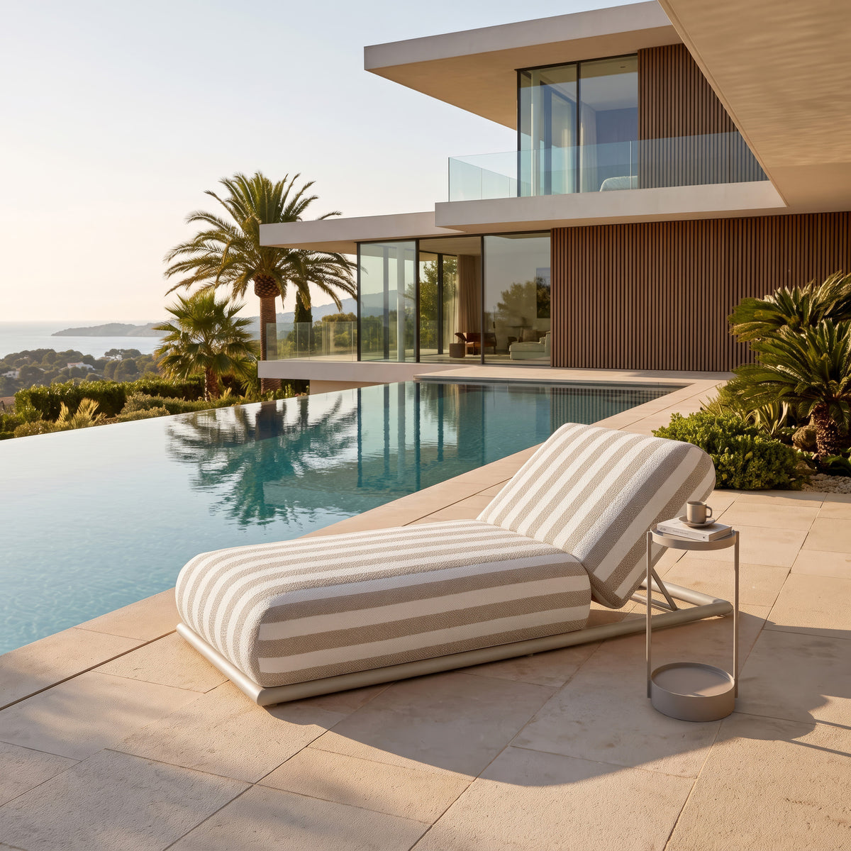 Outdoor daybed Sullivan ecru stripe