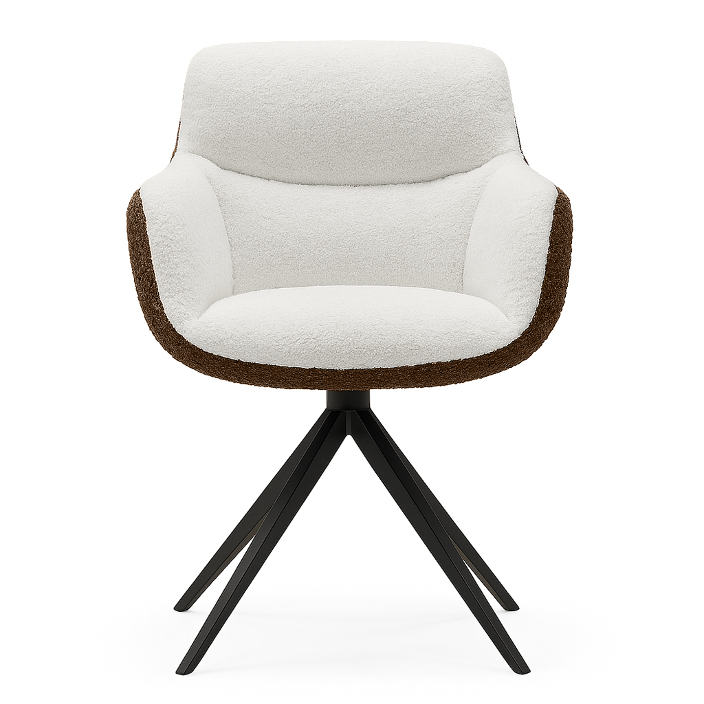 Chair - Ferrara Brown Bouclé + White Bouclé