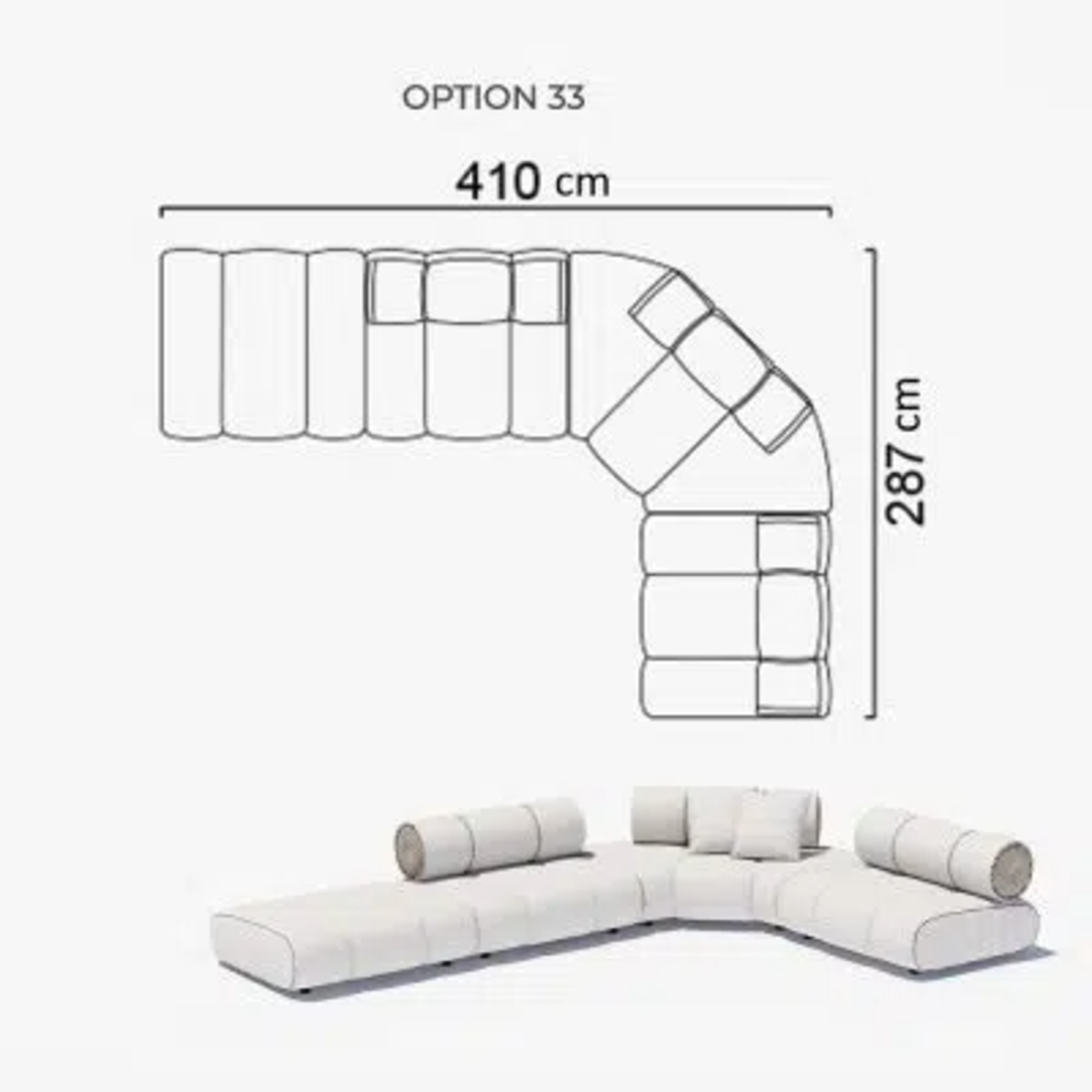 Sofa Orian White 410x287cm