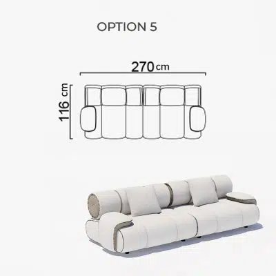 Sofa Orian White 270cm