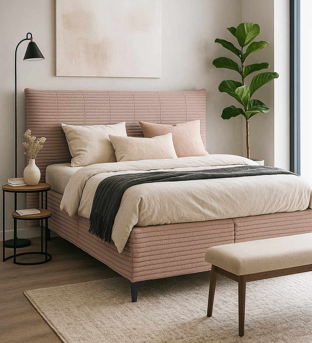 Boxspring Pasena - Peach | Includes Base and Topper