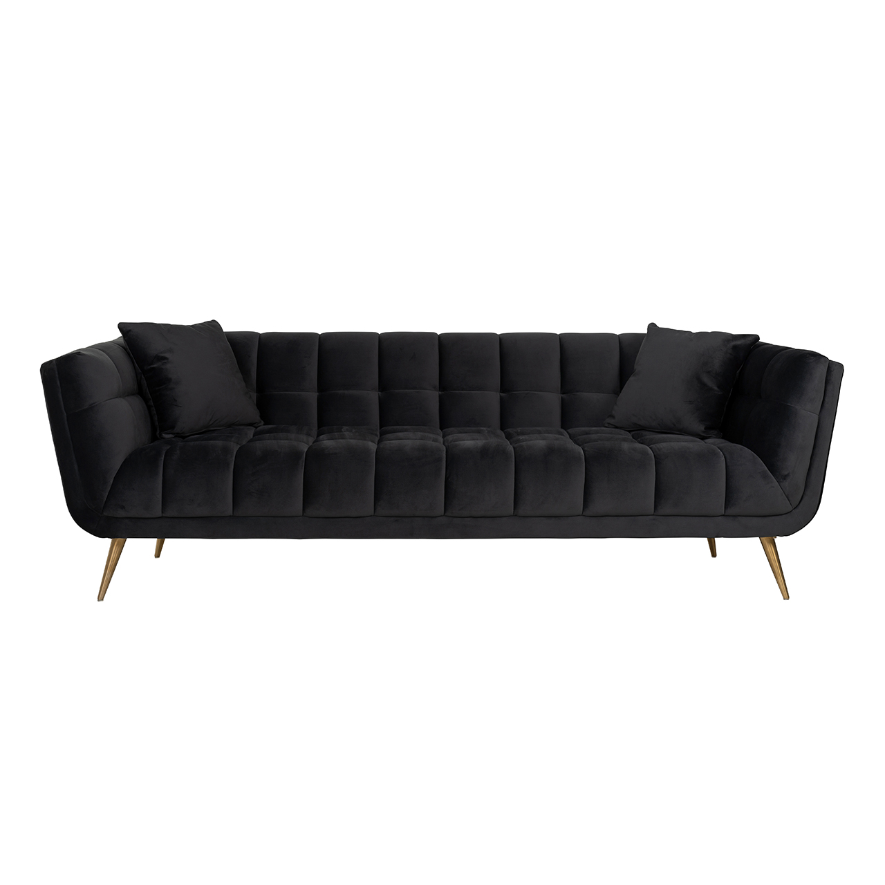 Sofa Huxley Antraciet velvet / Brushed gold (Quartz Antraciet 801) - 230x91cm