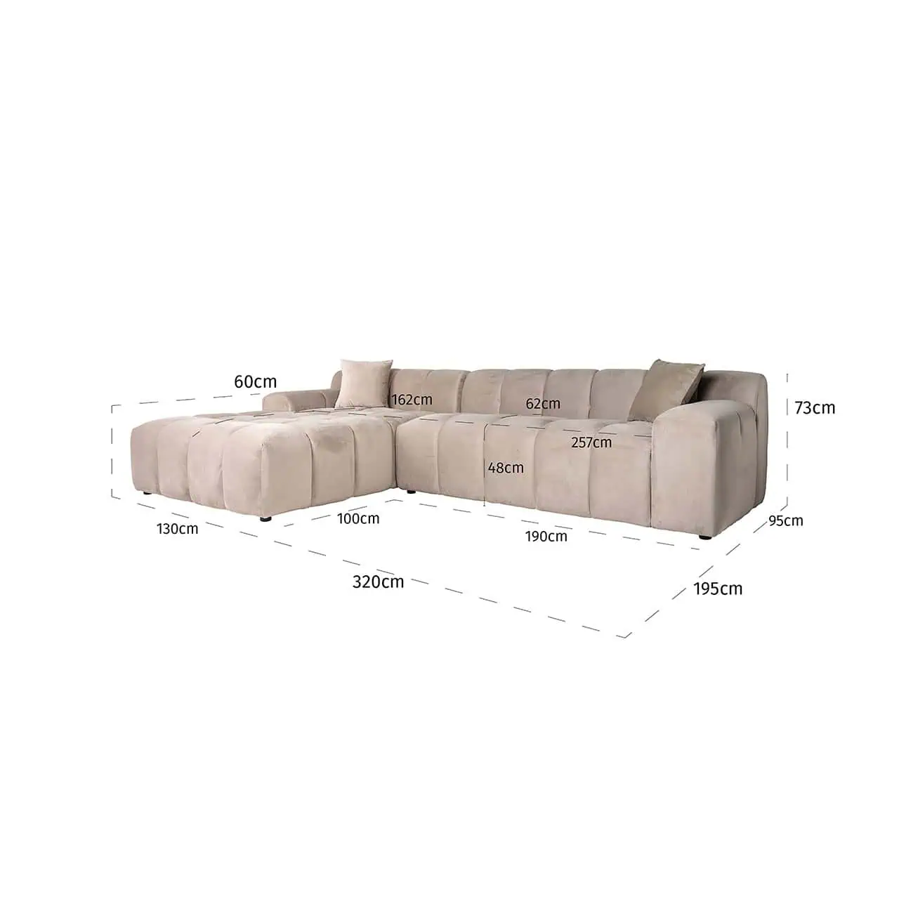 Sofa Cube Lounge Quartz Khaki | Richmond