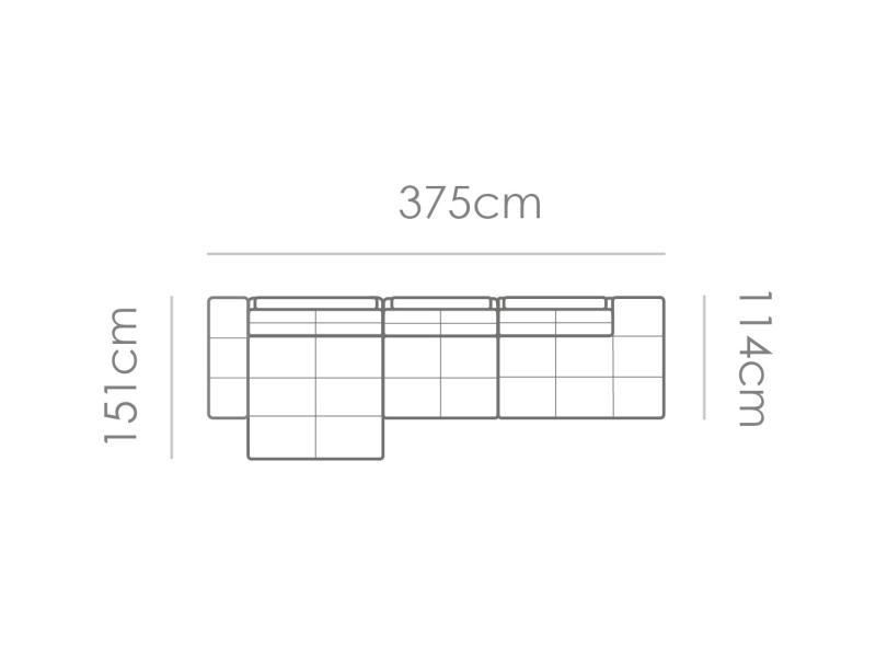Sofa Magic - White/Brown - Lounge Left