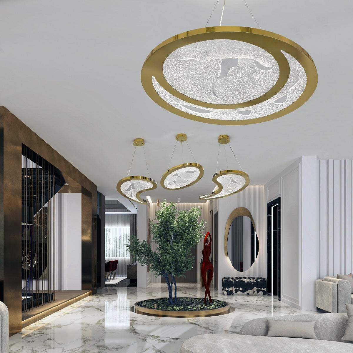 Pendant light - Line Shua Comma Right