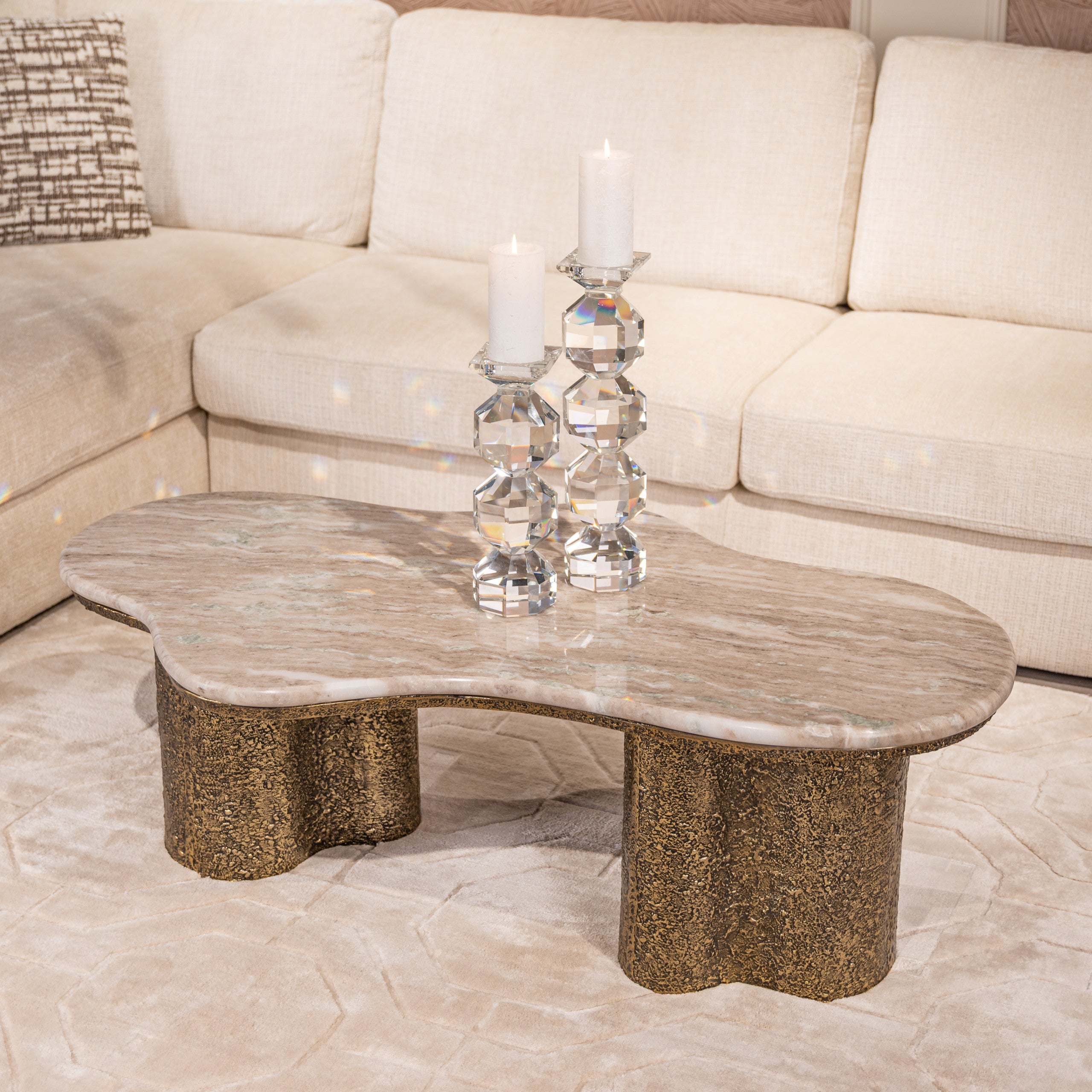 Coffee table Abandos brass antique