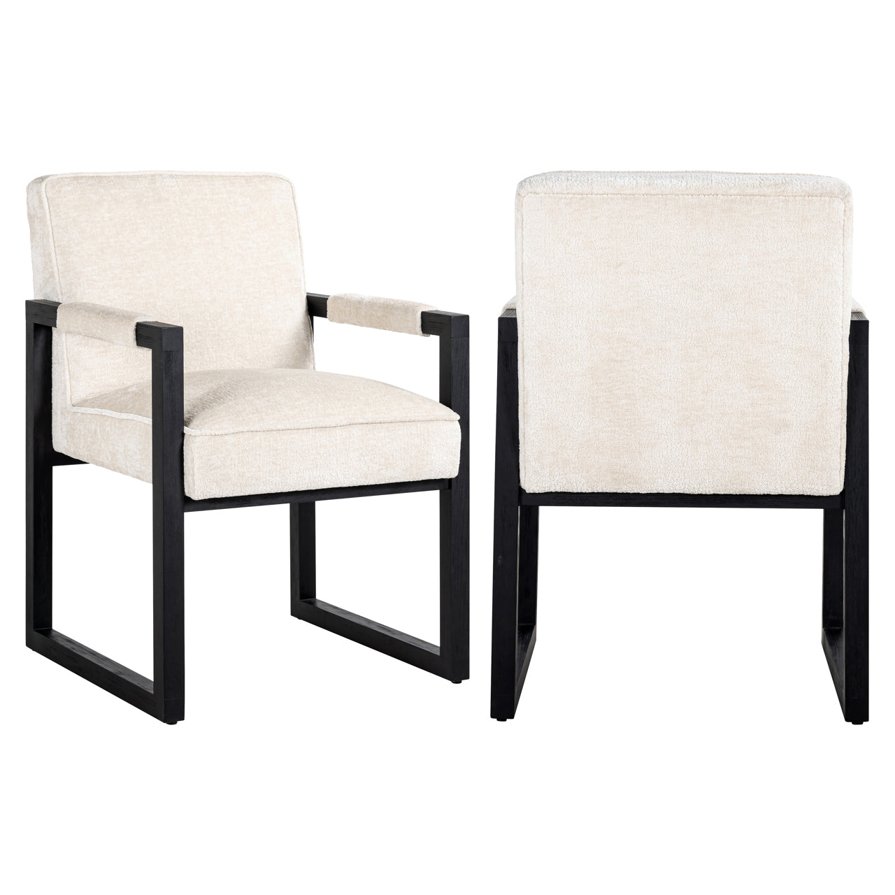 Dining chair Beck white chenille