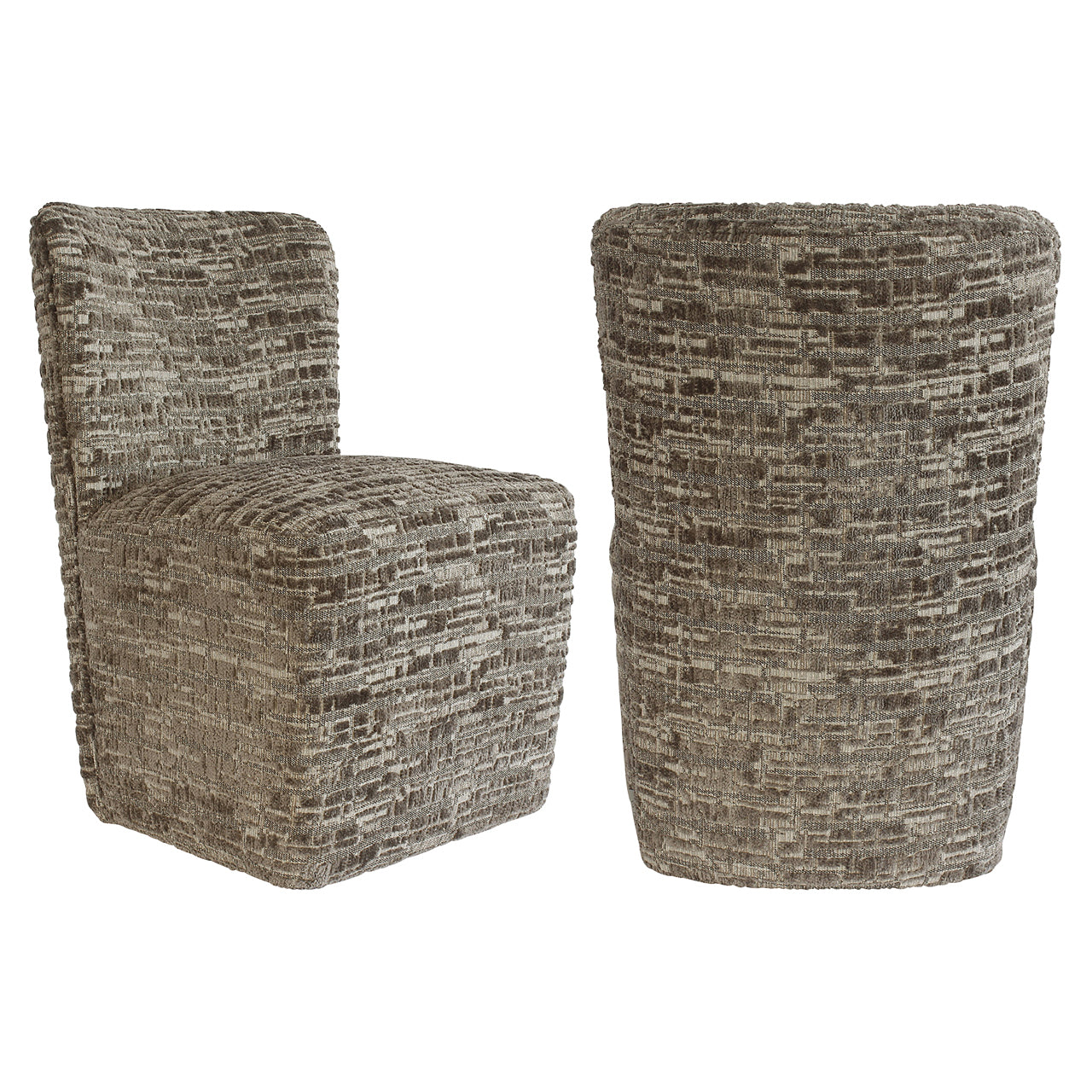 Dining chair Lorain greige on wheels