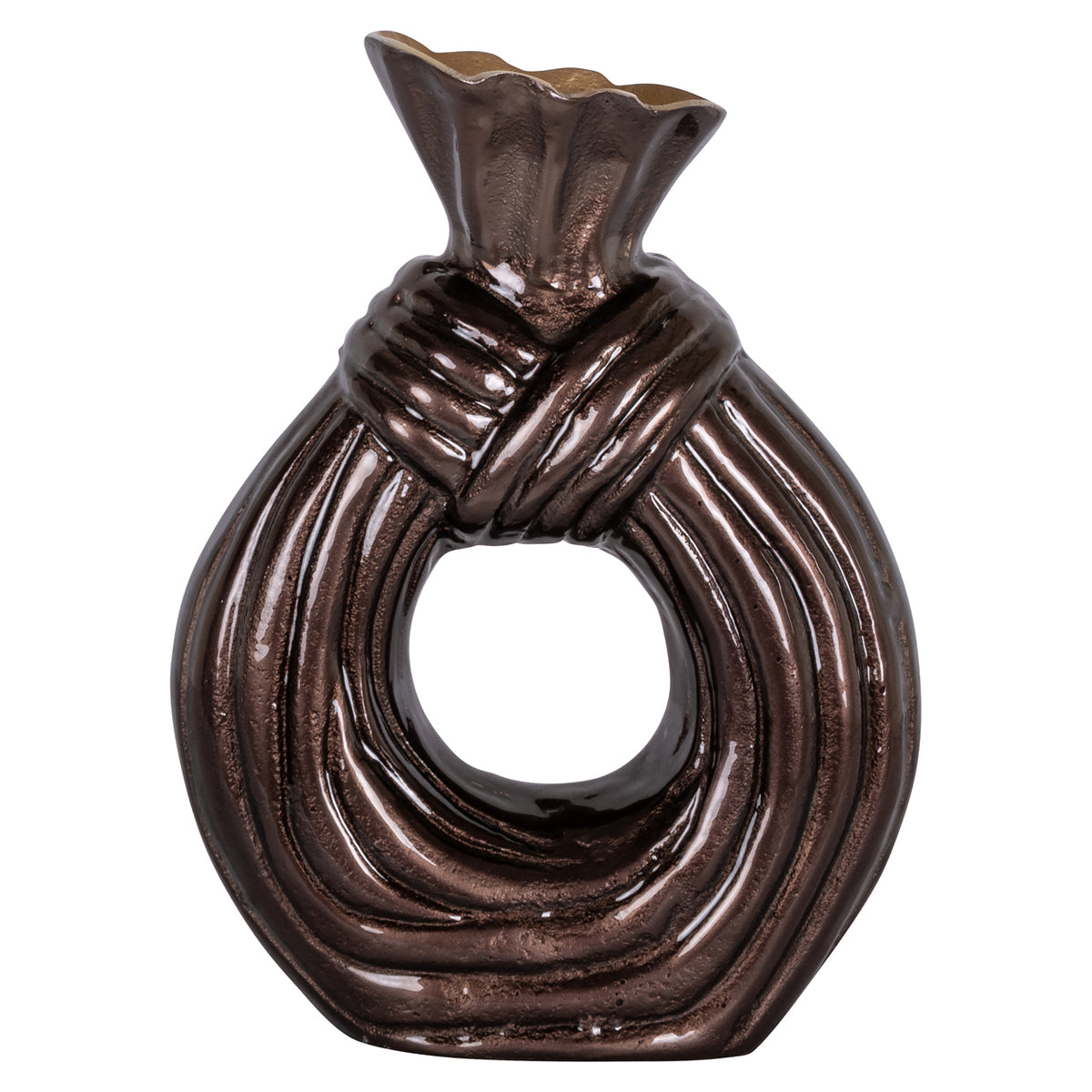 Vase Suen dark brown large