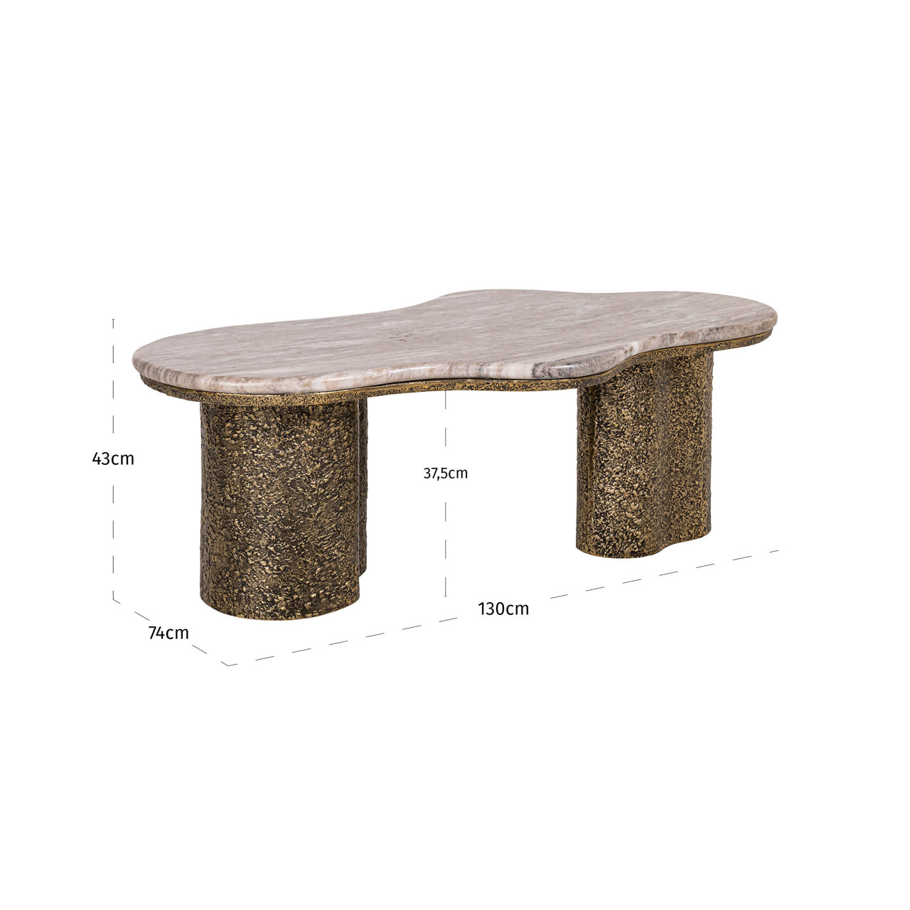 Coffee table Abandos brass antique