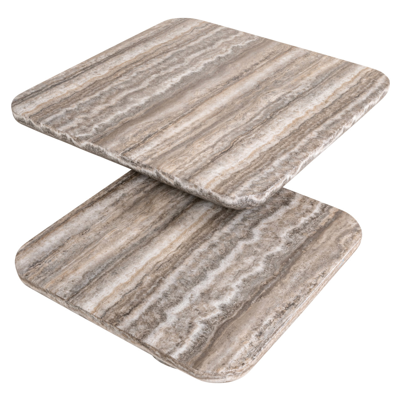 Coffee table Denizly grey faux travertine  (Set of 2)