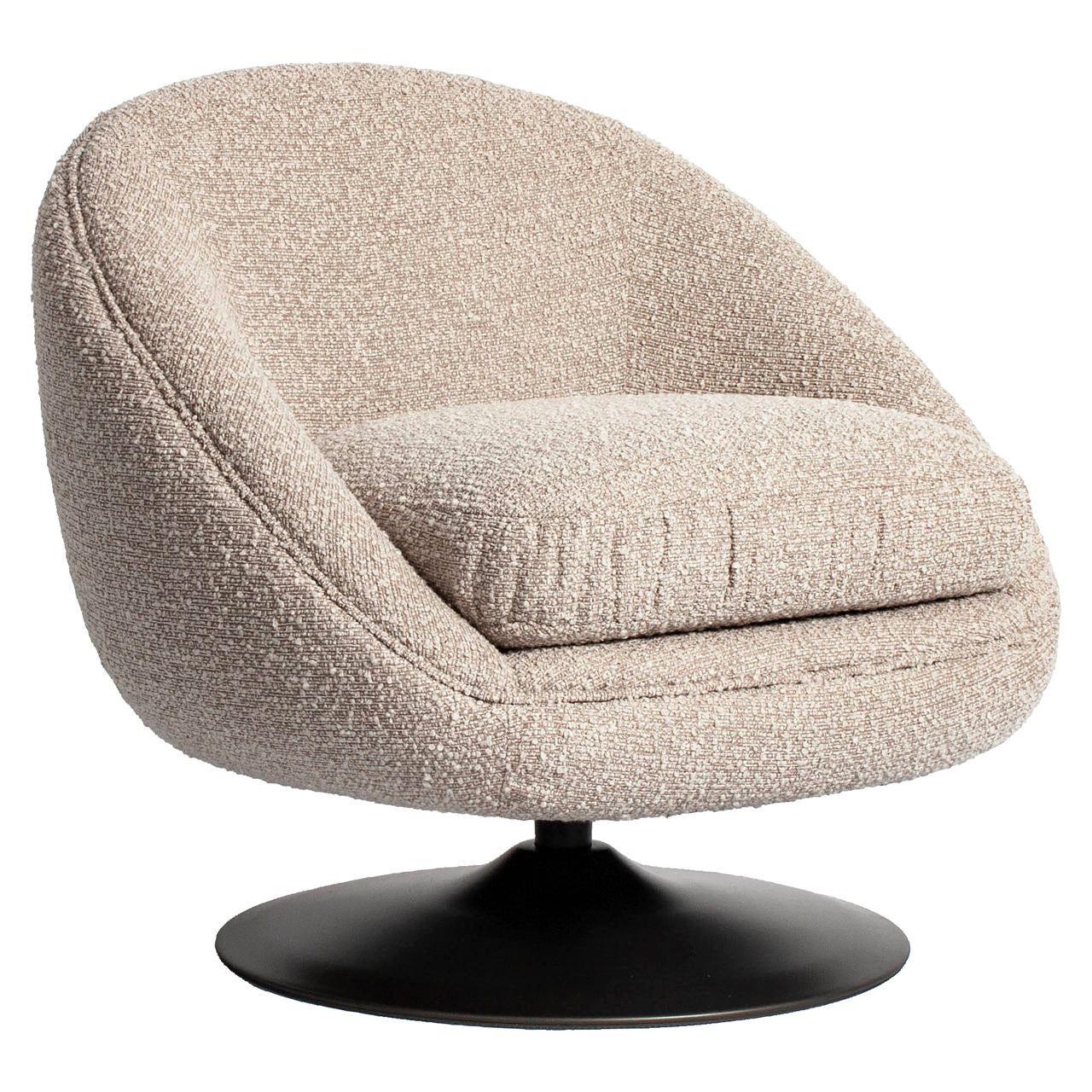 Lounge chair Nodo natural chunky swivel