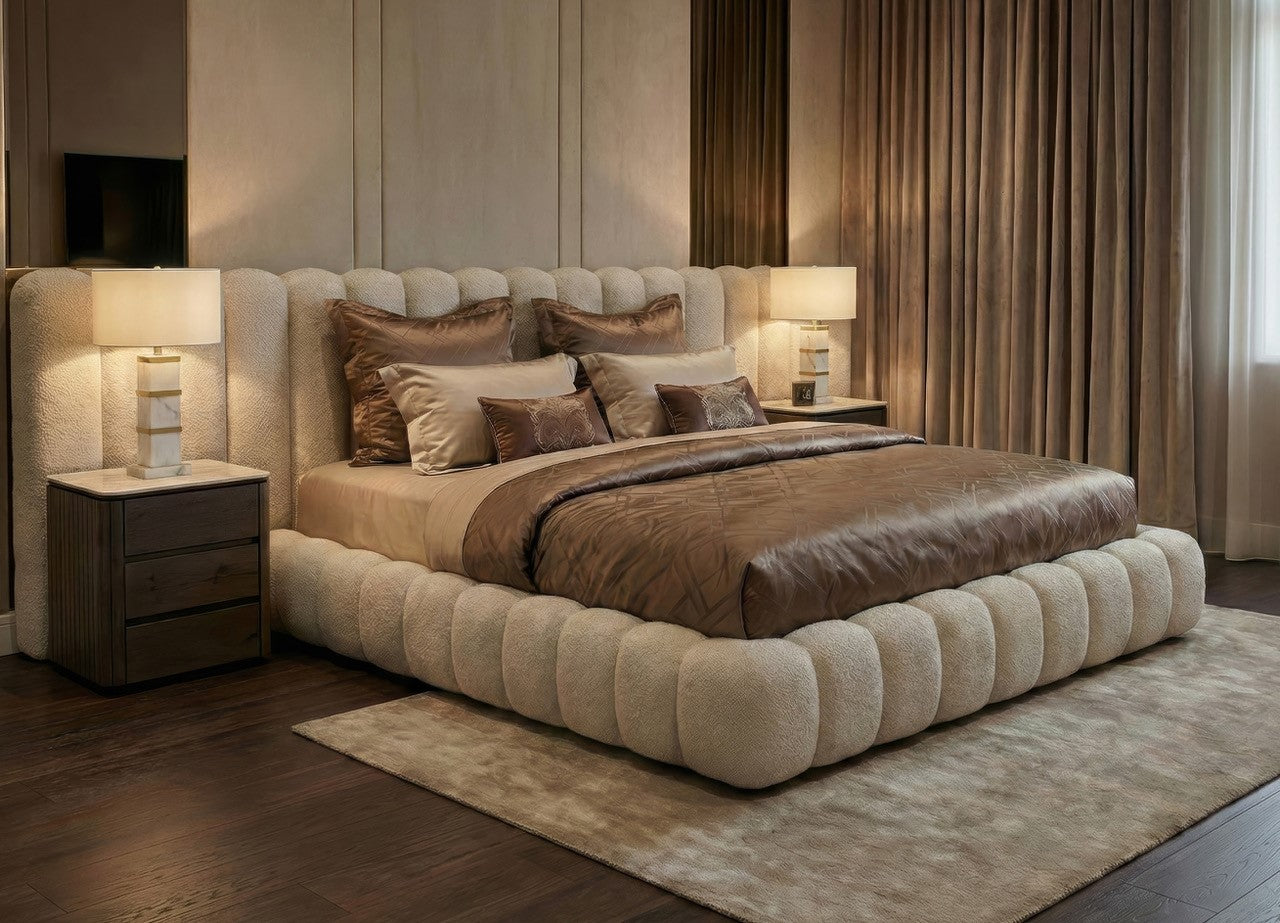 Bed Cupidon cream fancy 180x210 (mattress size (excl.)) with storage