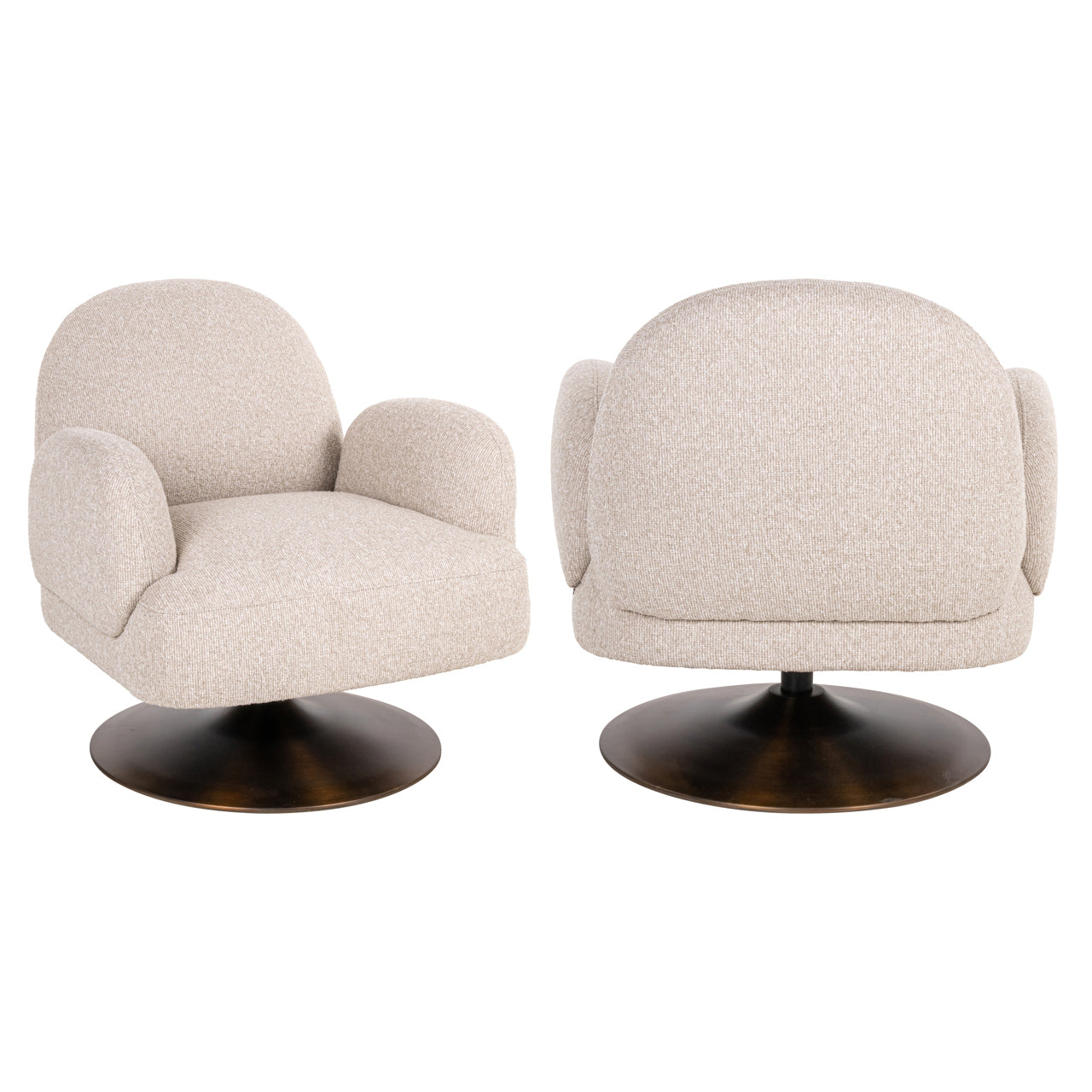 Lounge chair Kagney biscotti swivel
