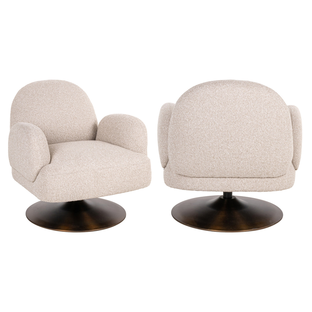 Lounge chair Kagney biscotti swivel
