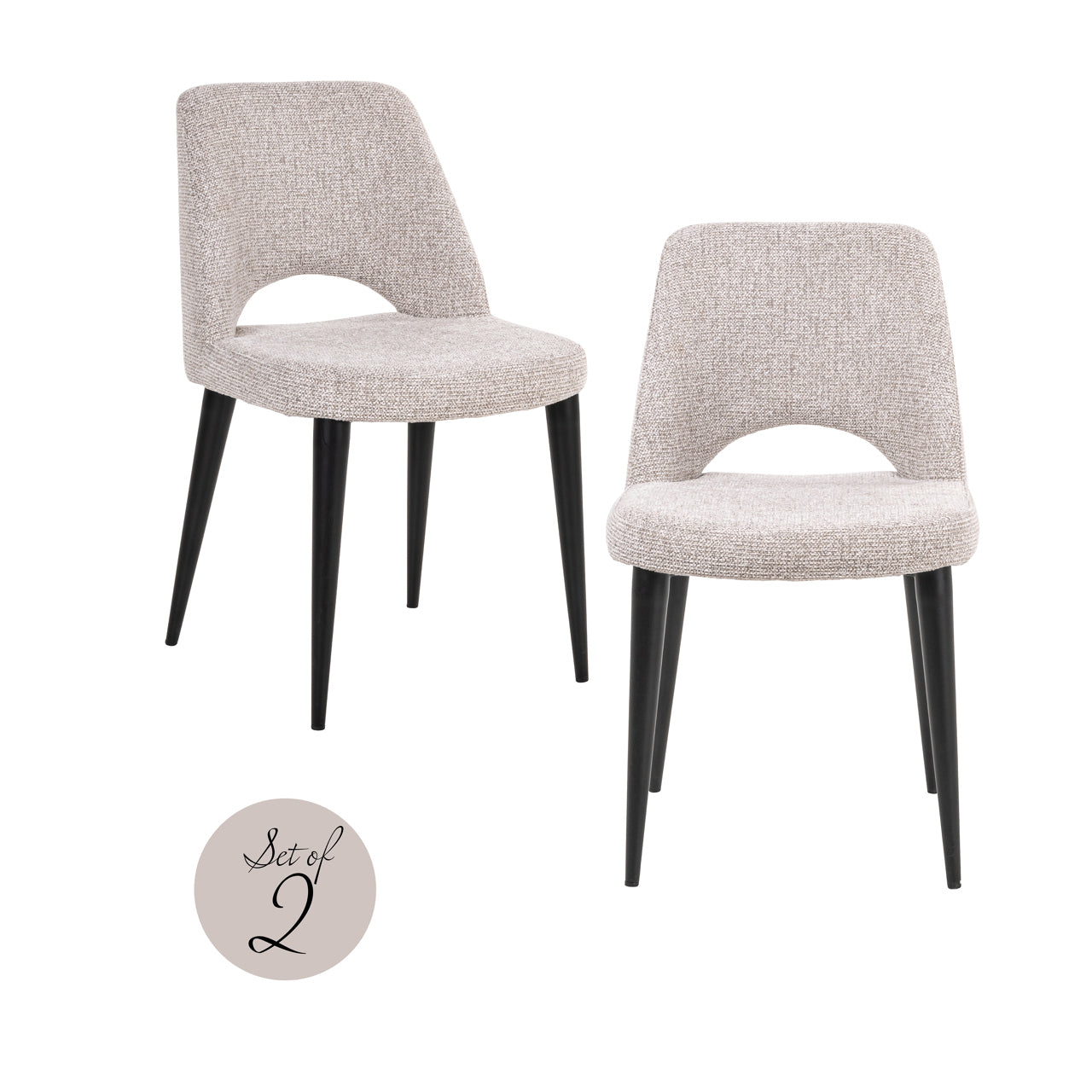 Dining chair Tabitha natural fancy fire retardant (Set of 2)