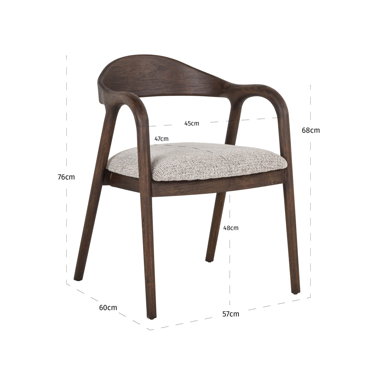 Dining chair Mihara mocca fancy fire retardant