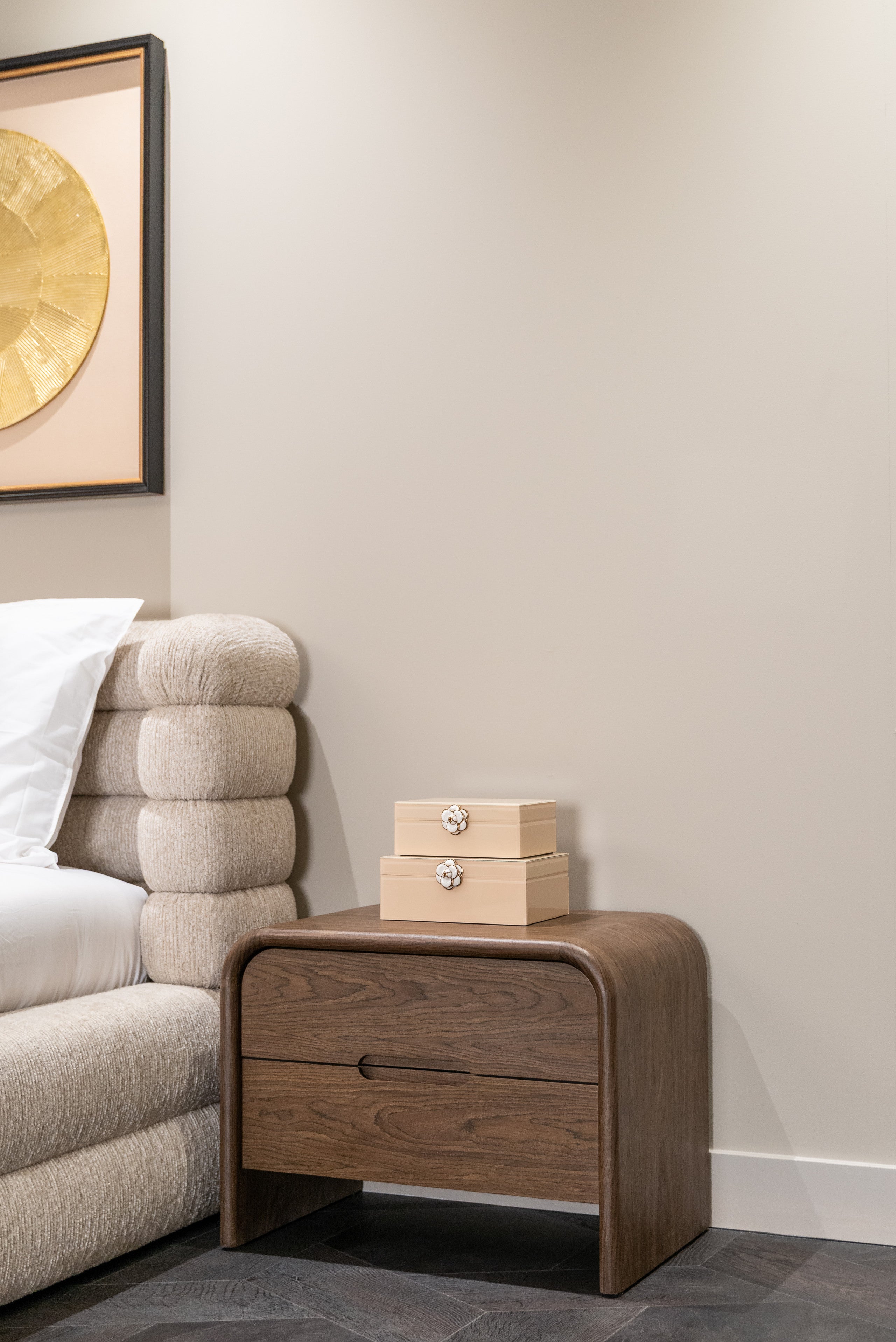 Nightstand Bedford brown 2-drawers