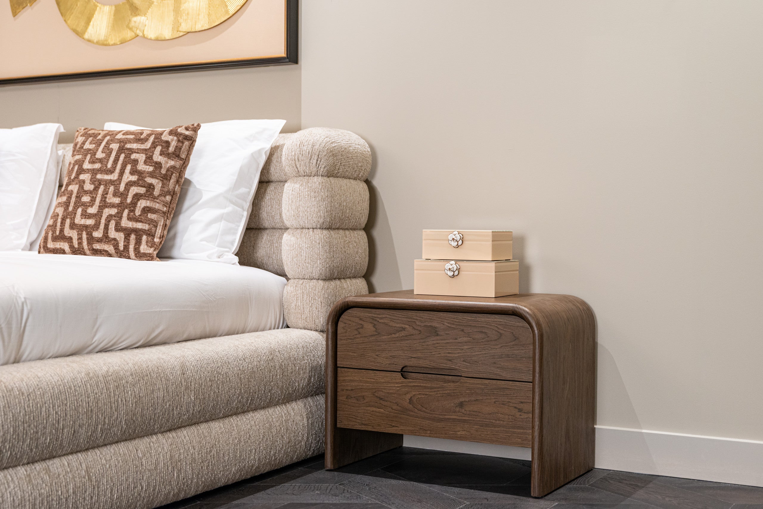 Nightstand Bedford brown 2-drawers