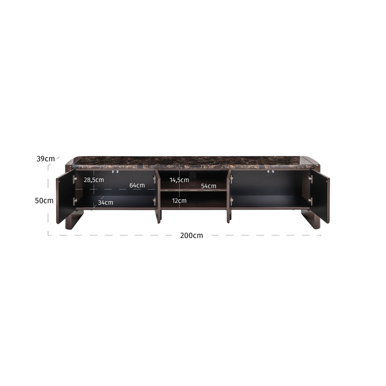 TV cabinet Almundi chocolat brown
