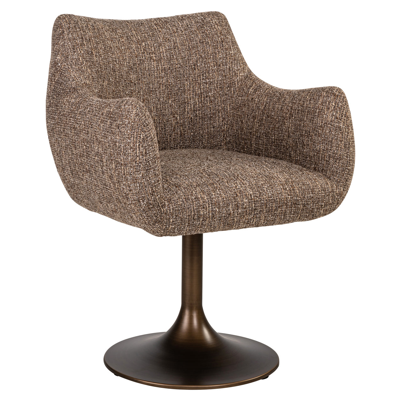 Dining chair Aldo brown tweed swivel