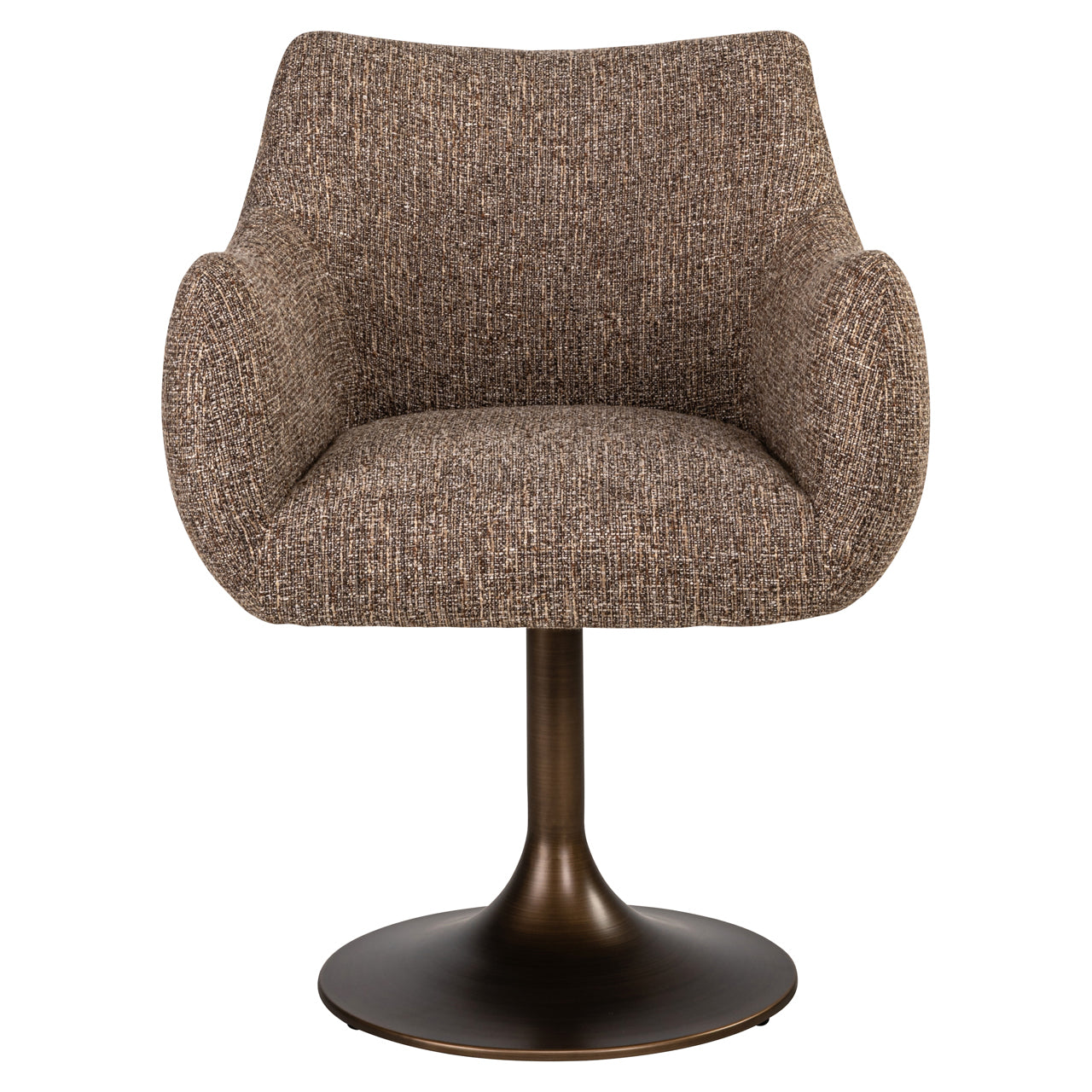 Dining chair Aldo brown tweed swivel