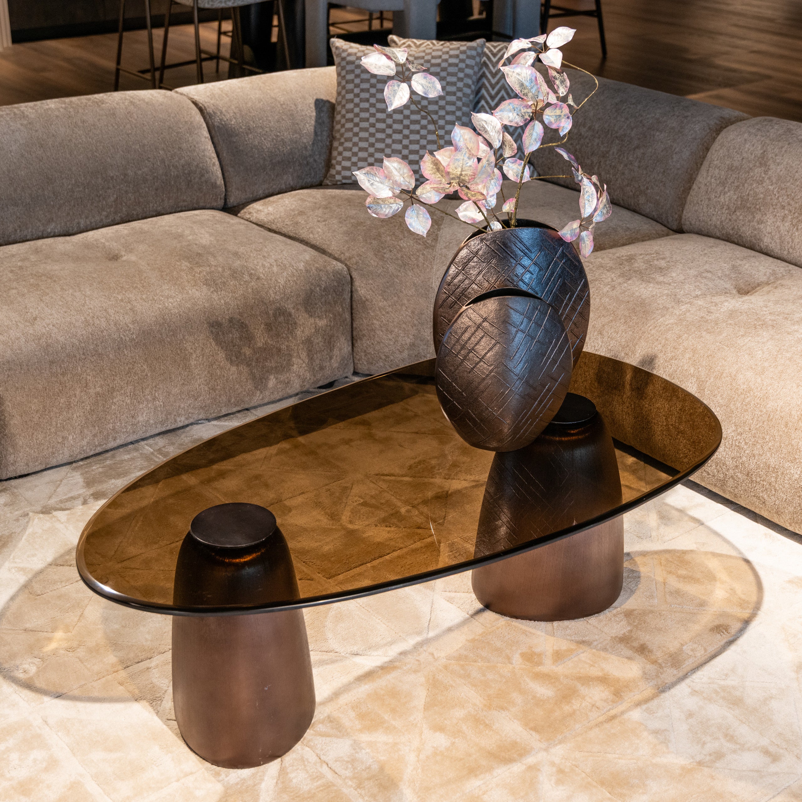 Coffee table Hayden bronze oval