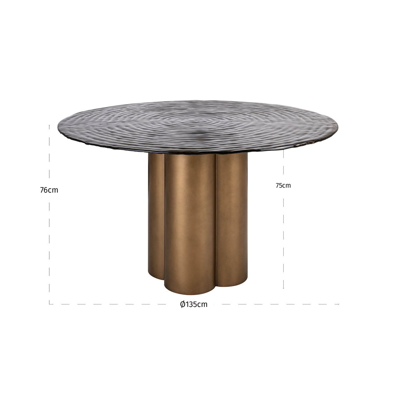 Dining table Glastonburry gold antique 135Ø
