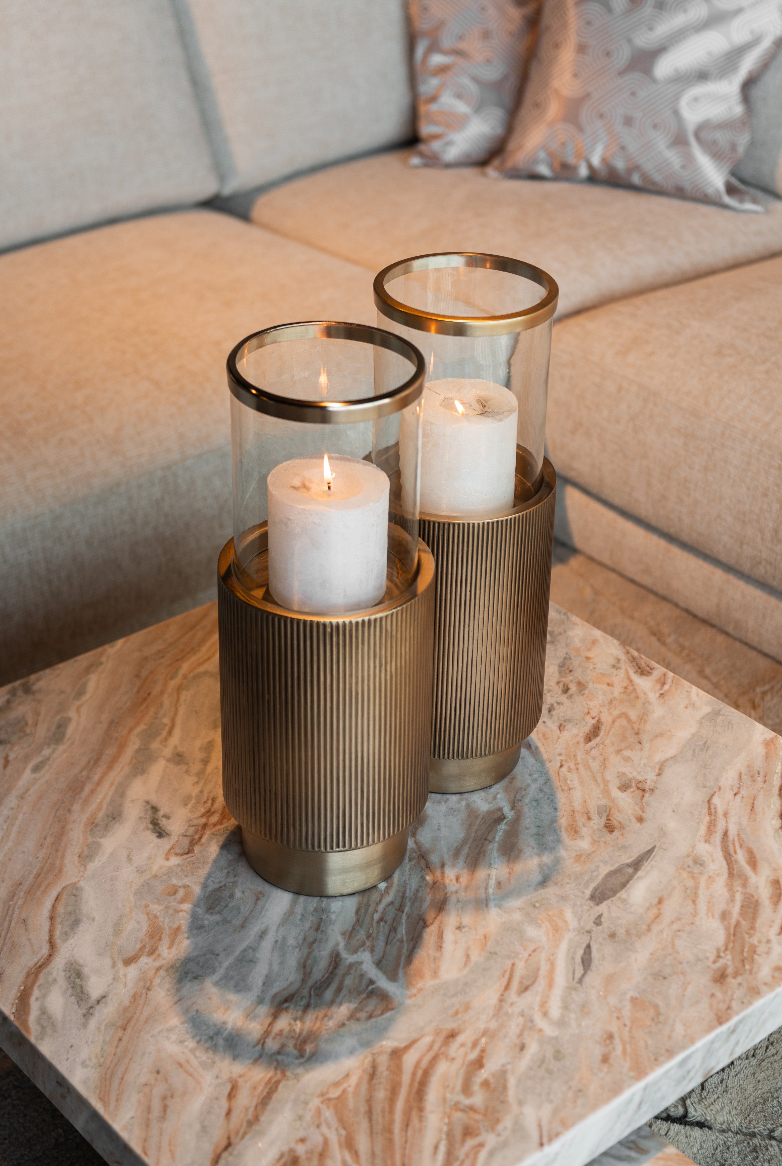 Hurricane light Soreli brass antique