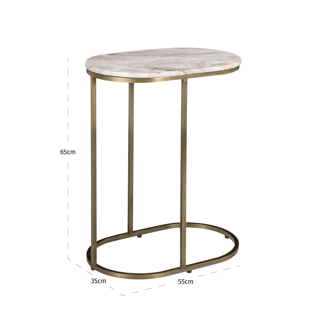 Sofa side table Bottega Blush beige