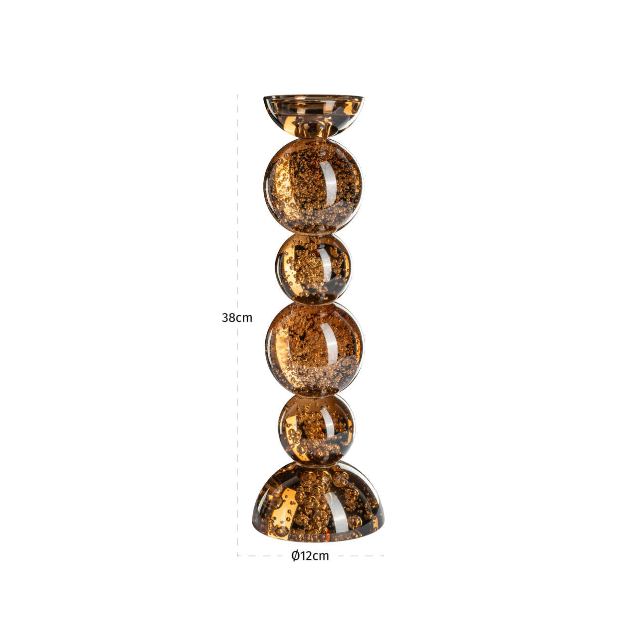 Candle holder Jolita brown large