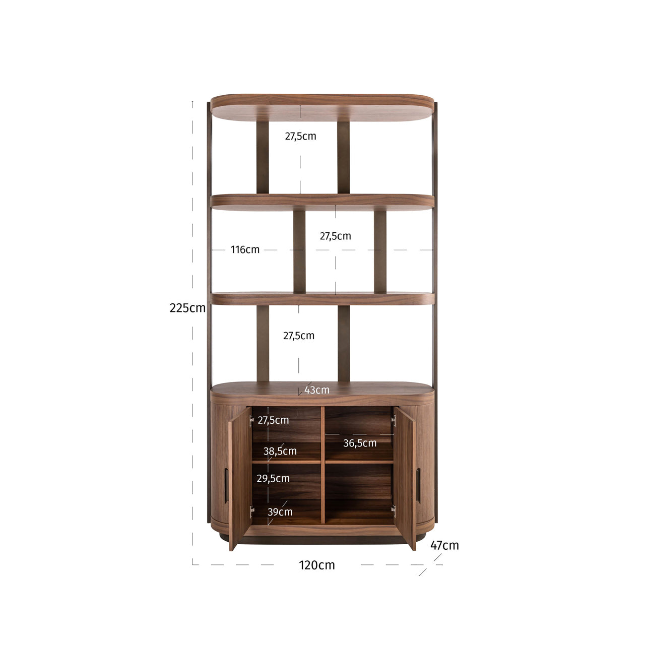 Display cabinet Windsor walnut