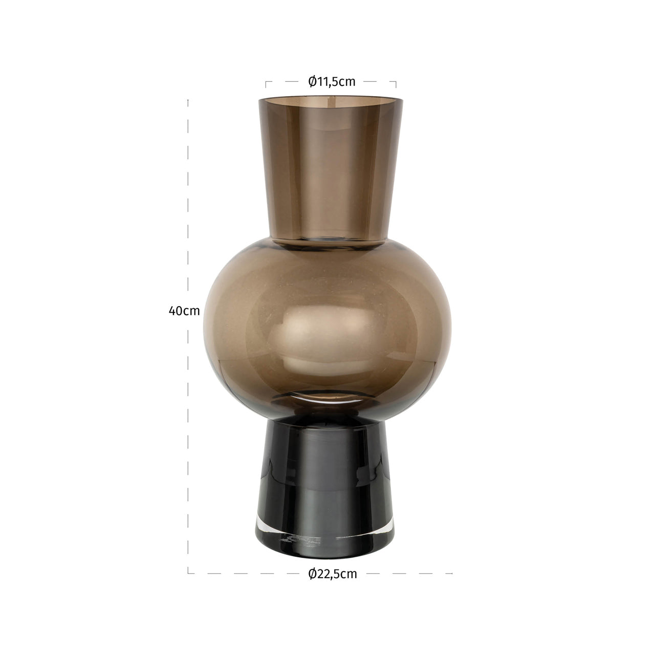 Vase Liora brown large