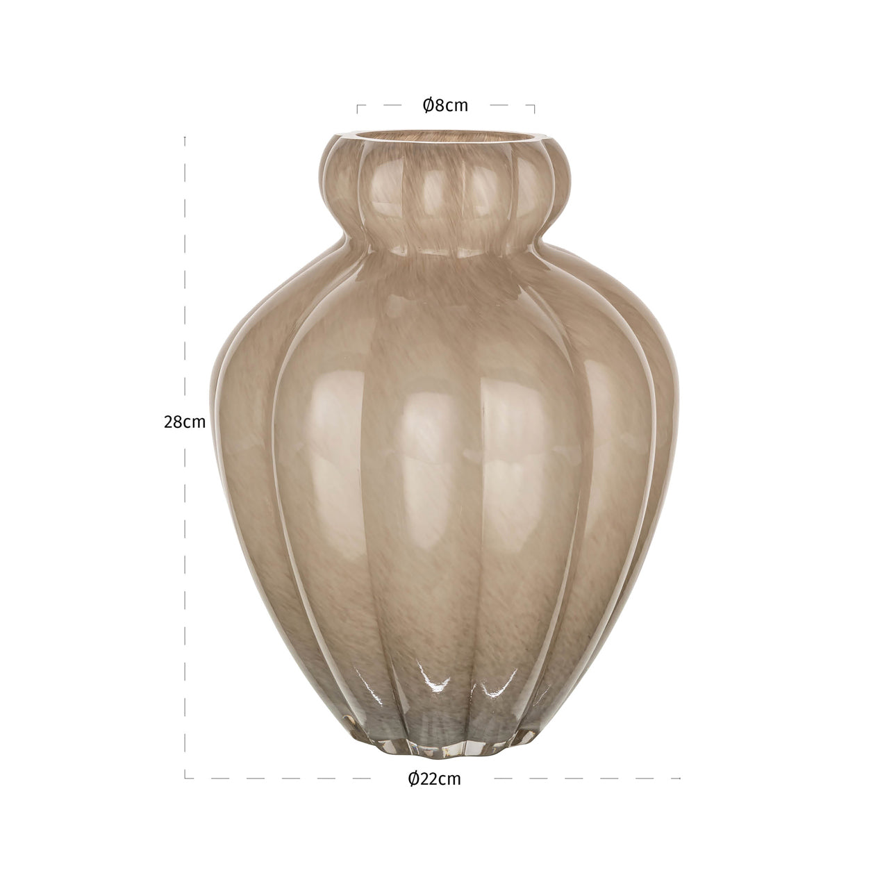 Vase Velora taupe