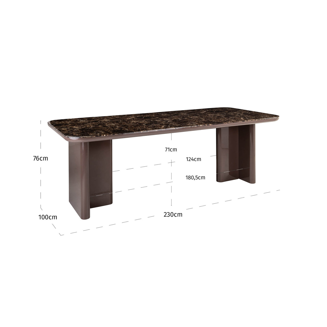 Dining table Almundi chocolat brown 230