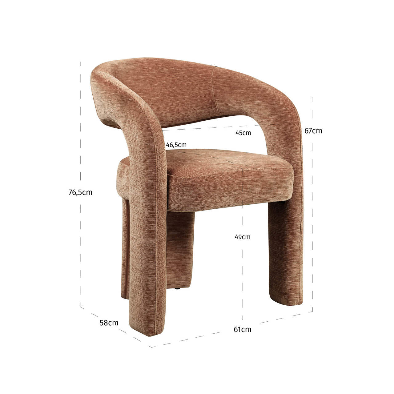 Dining chair Soho Be straight mocha mousse