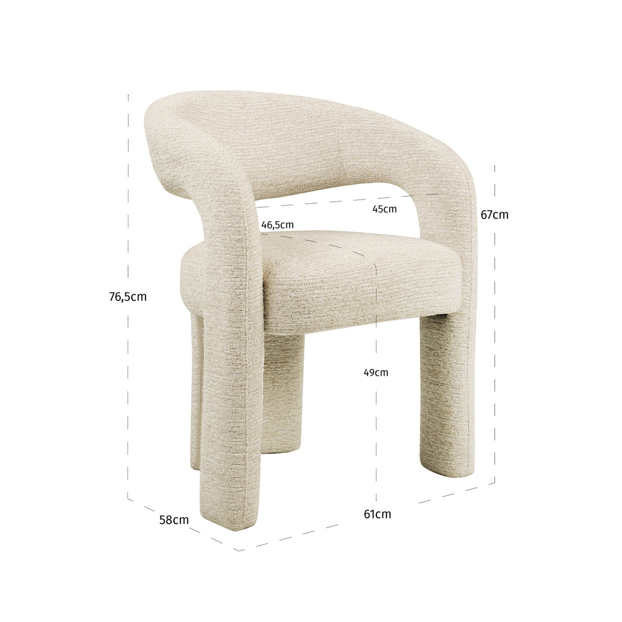 Dining chair Soho natural linear fire retardant