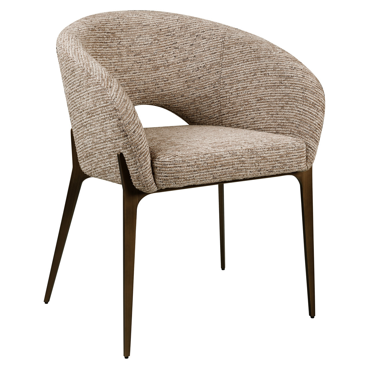 Dining chair Kenzi mocca linear fire retardant