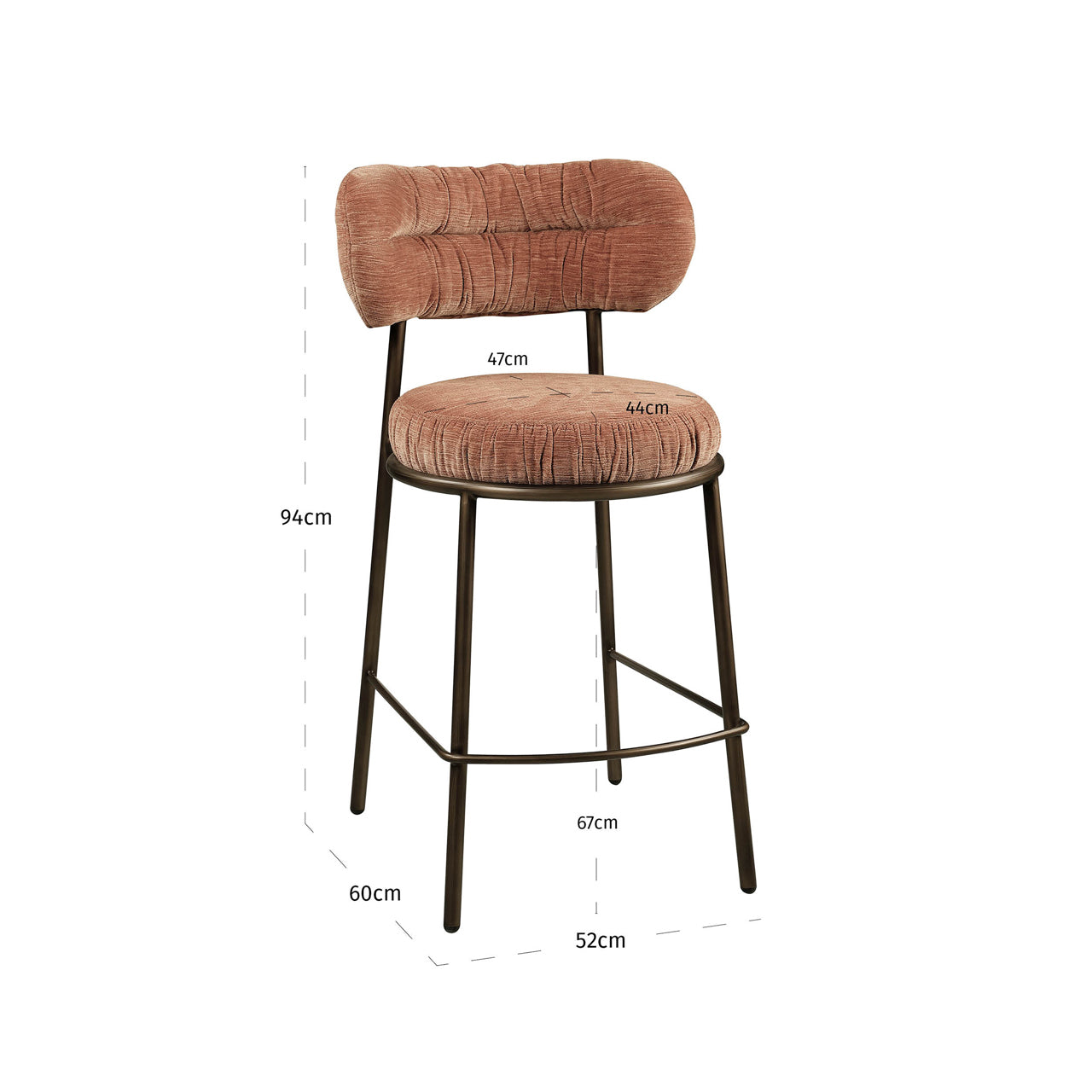 Counter stool Encanto Be straight mocha mousse