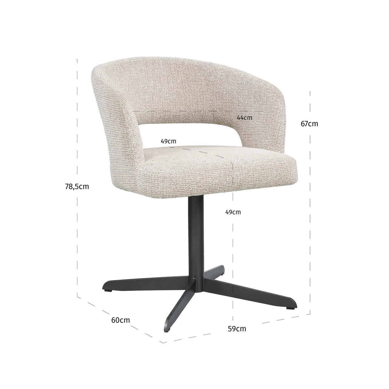 Dining chair Blanca natural fancy fire retardant