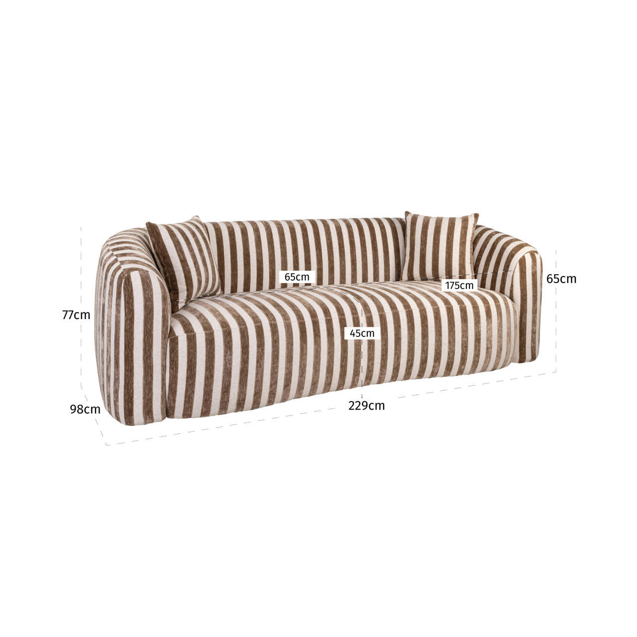Sofa Luxandra stripes sand