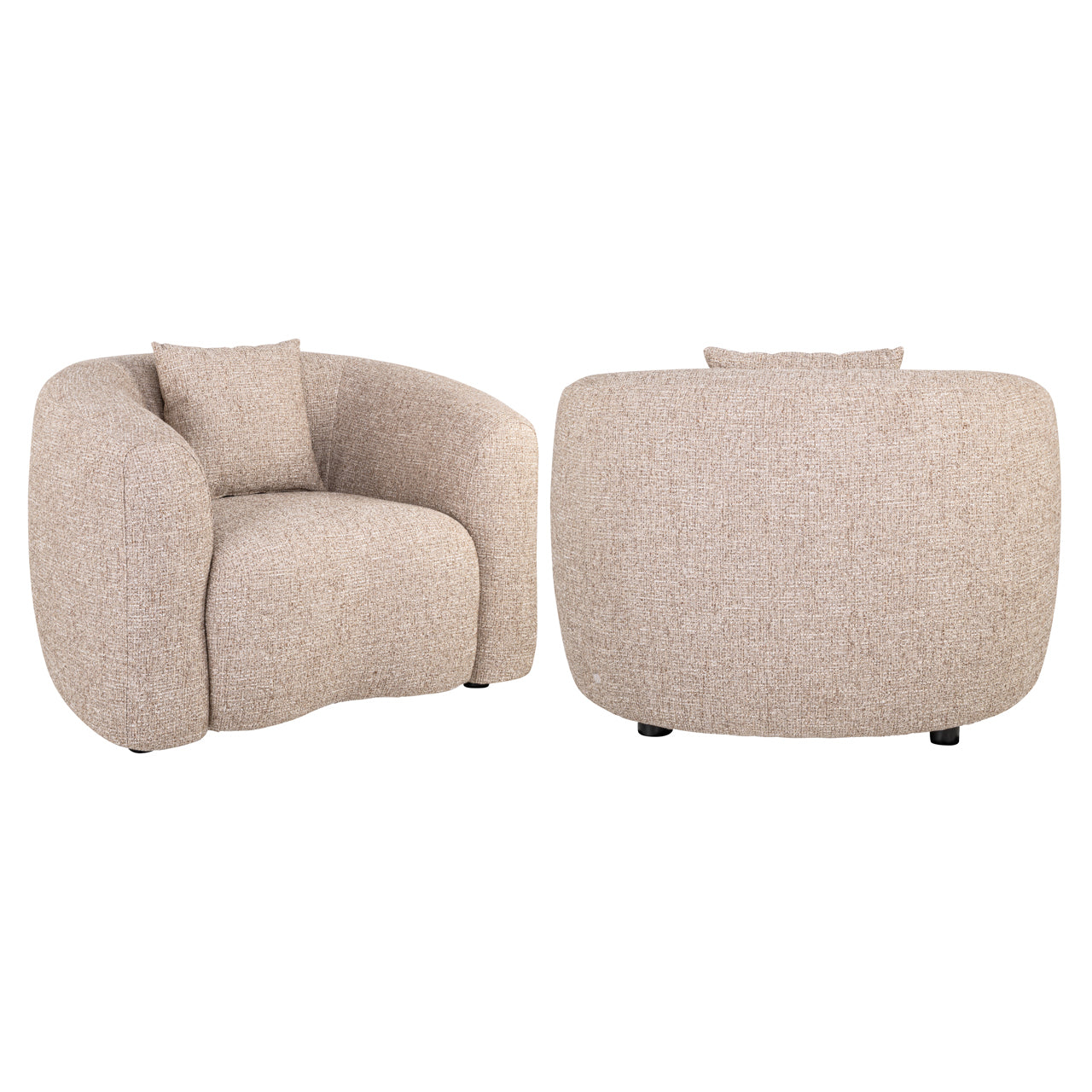 Lounge chair Luxandra sand tweed fire retardant