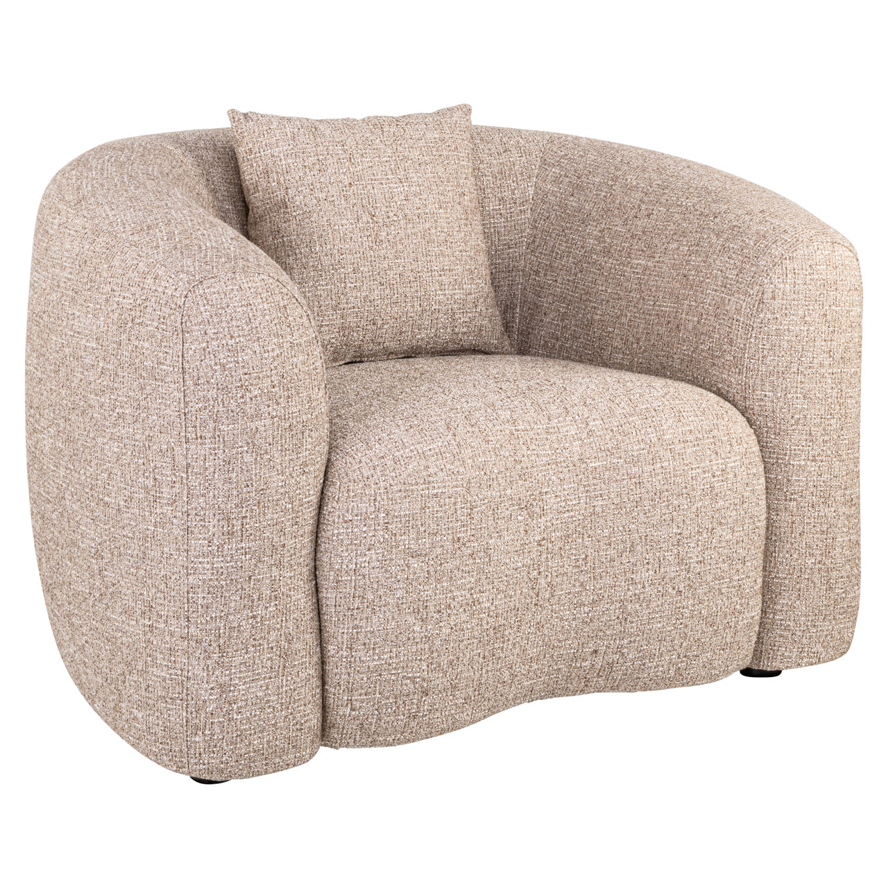 Lounge chair Luxandra sand tweed fire retardant