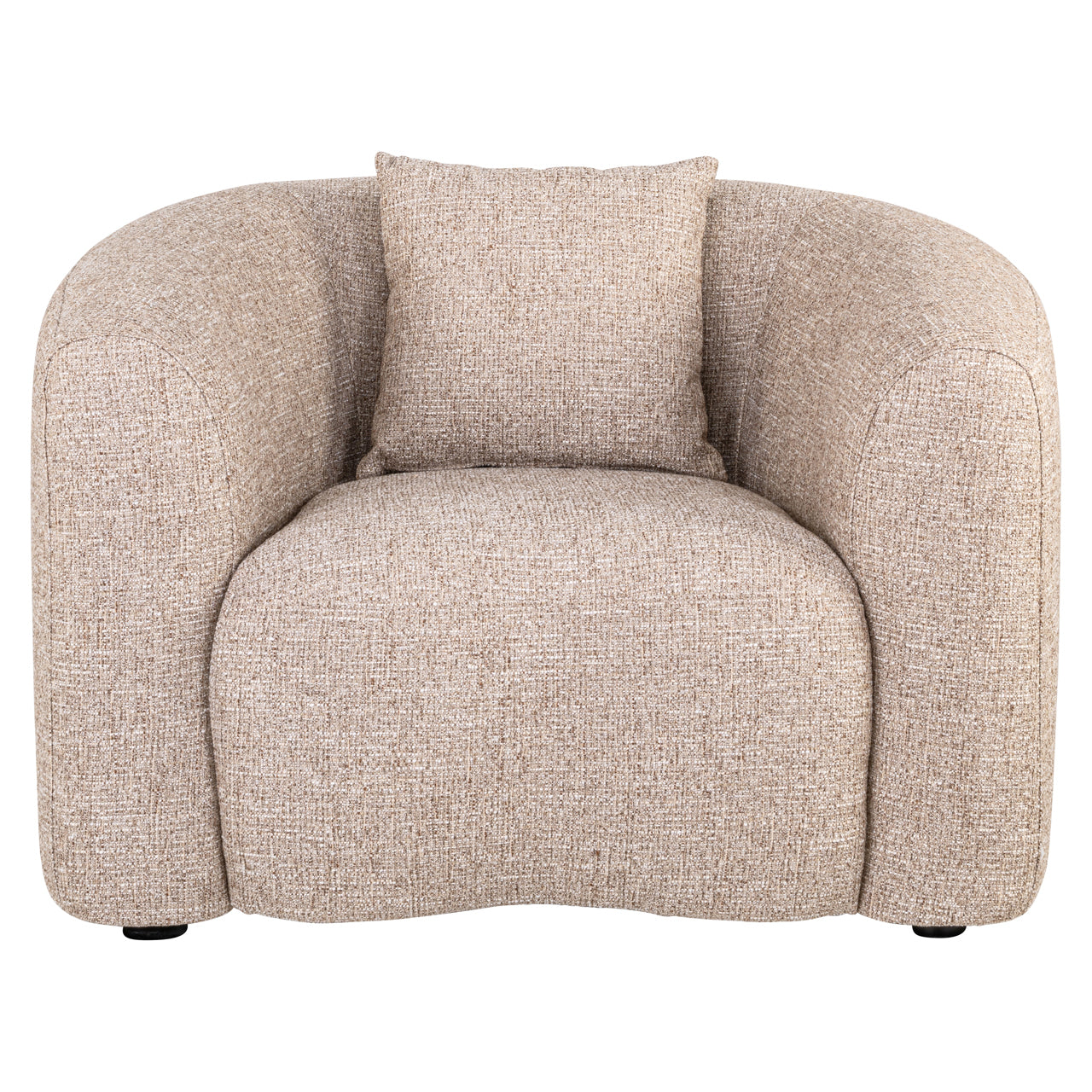 Lounge chair Luxandra sand tweed fire retardant