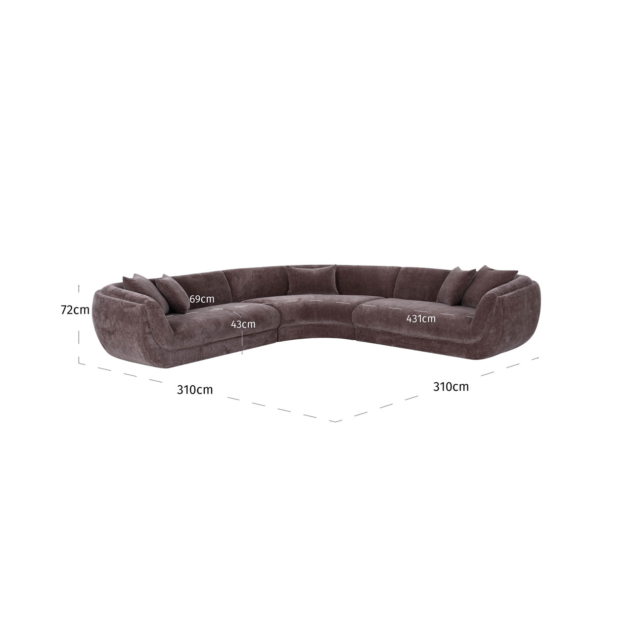 Sofa Gianelle Be straight dark brown