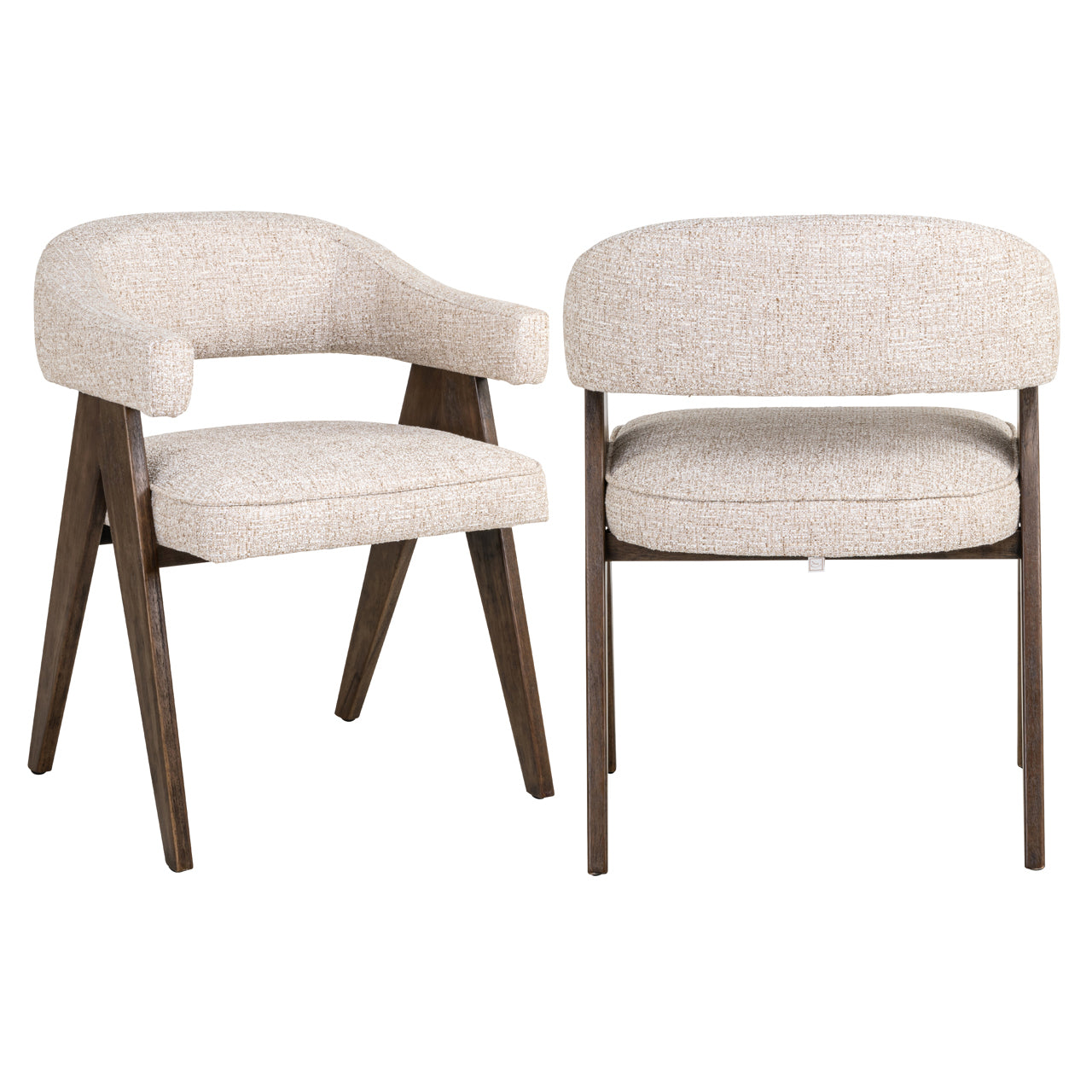 Dining chair Mori cream tweed fire retardant